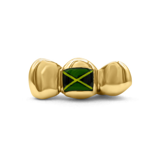14K Yellow Gold Custom (Jamaica) Flag Grillz
