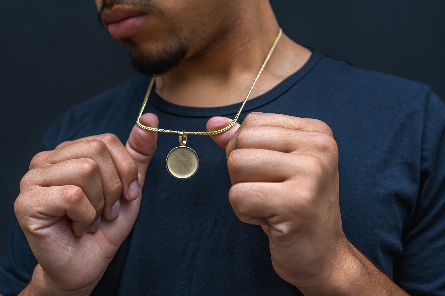 10K Solid Gold Doubled Sided Spinning Picture Pendant