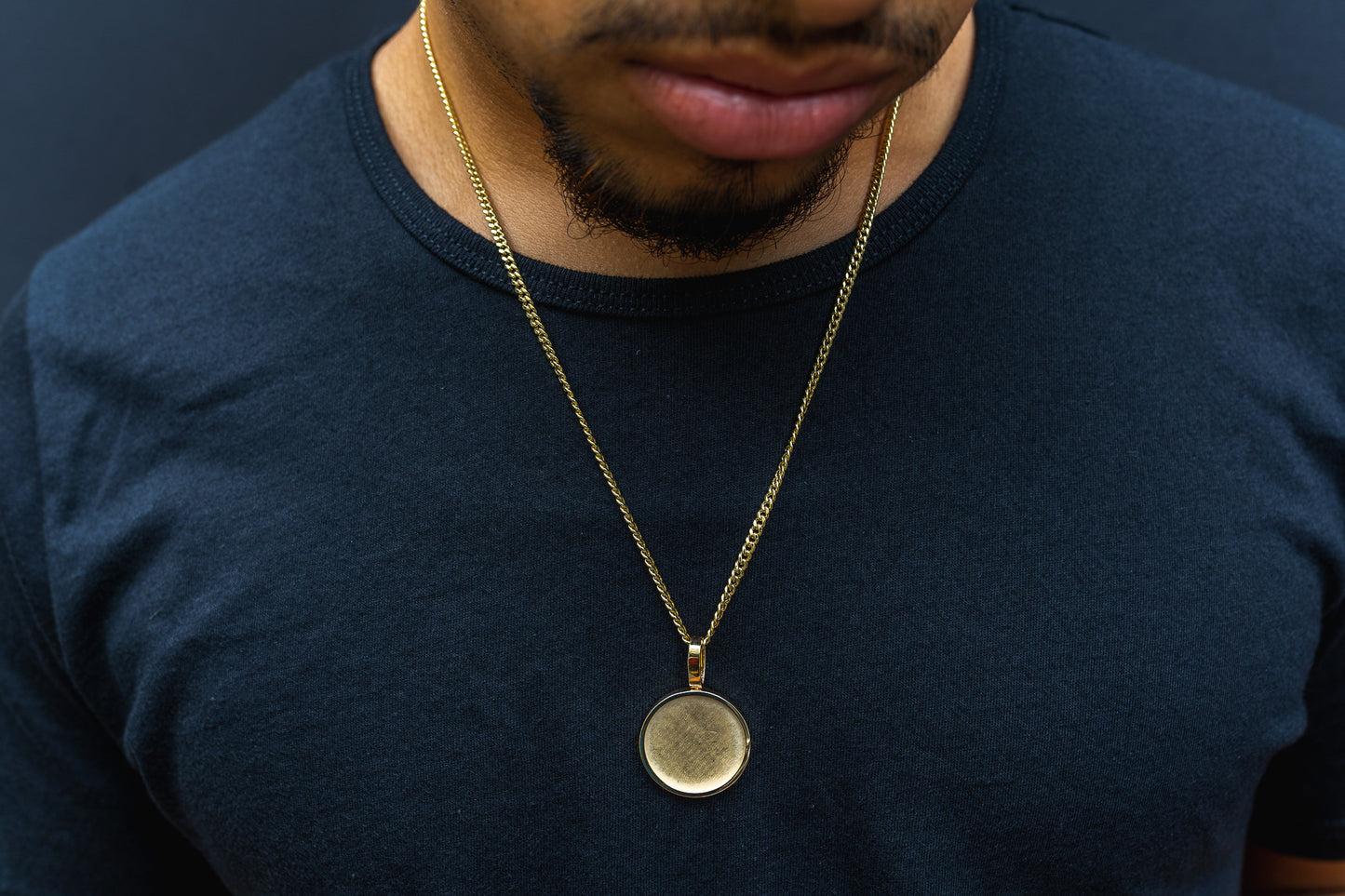 10K Solid Gold Doubled Sided Spinning Picture Pendant