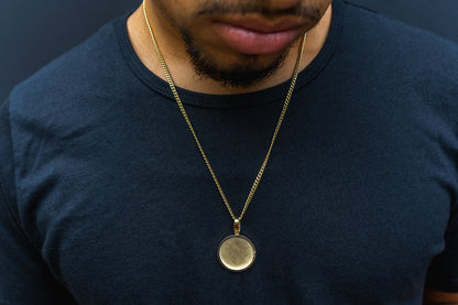 10K Solid Gold Doubled Sided Spinning Picture Pendant