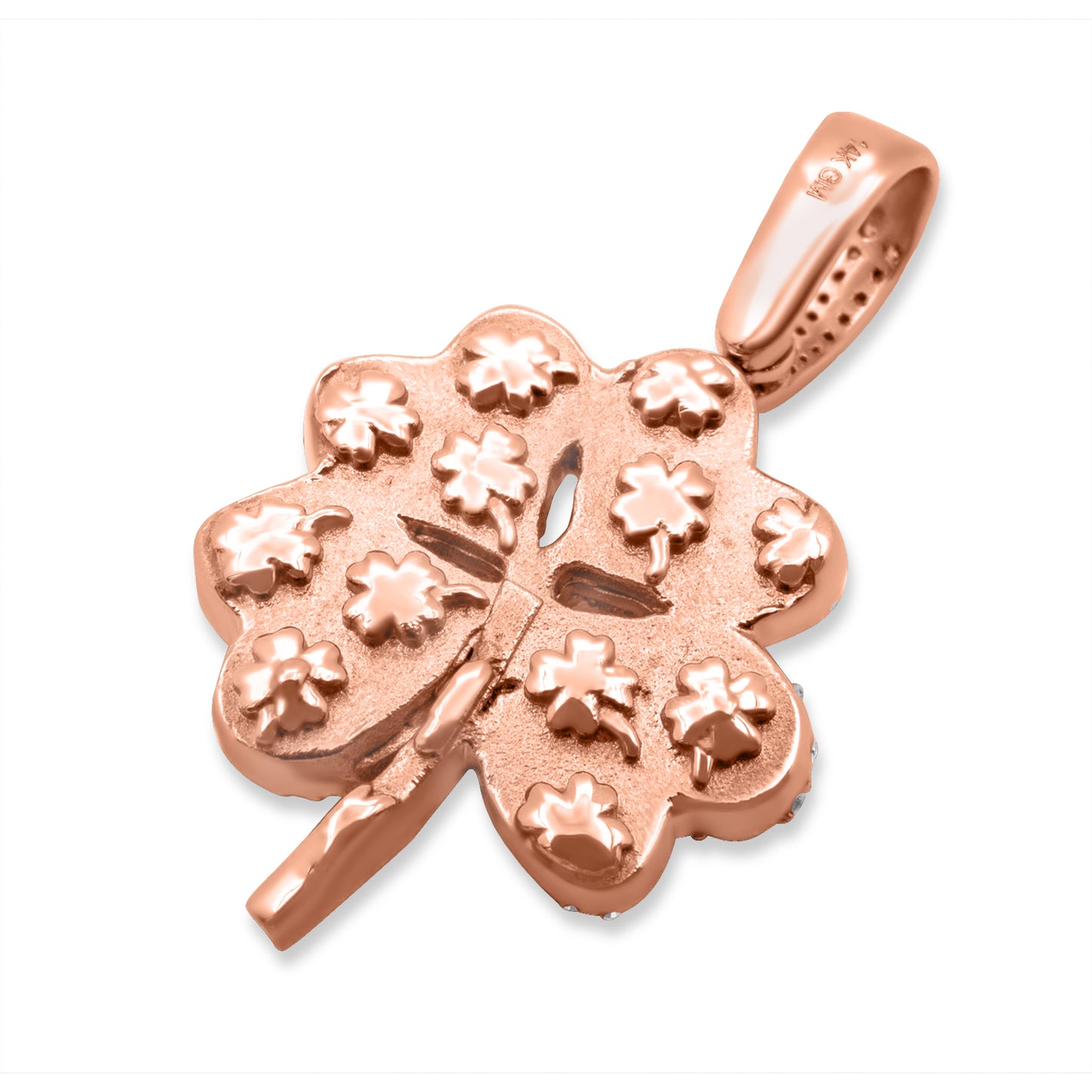 14K Four Leaf Clover Diamond Pendant 0.70 ctw