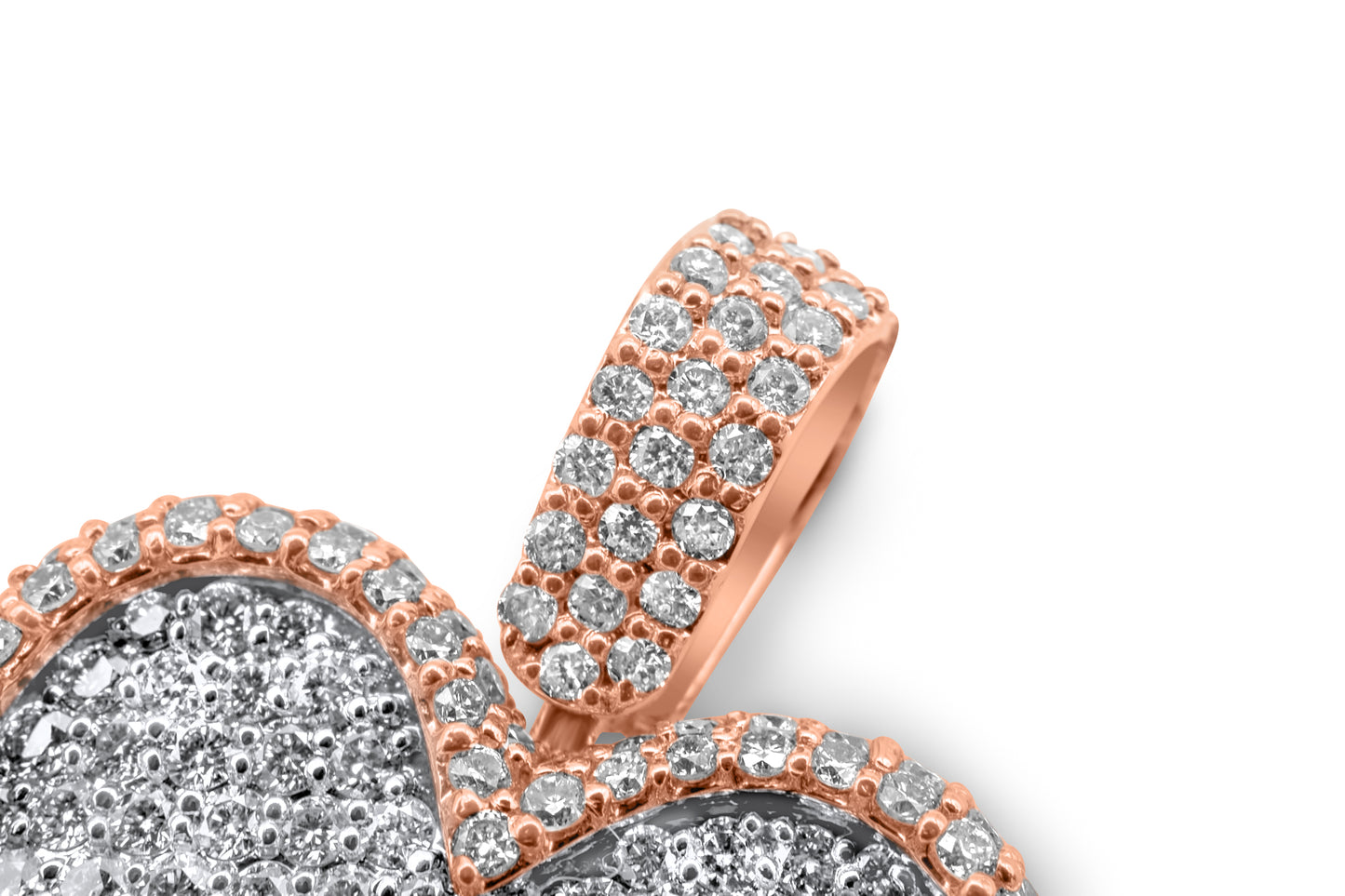 14K Rose & White Gold Diamond Heart Pendant 2.14 ctw