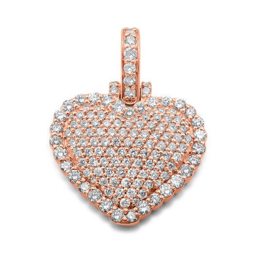 14K Rose Gold Diamond Heart Pendant 1.65 CTW