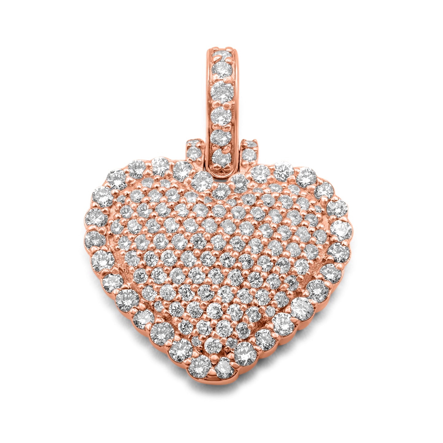 14K Rose Gold Diamond Heart Pendant 1.65 CTW