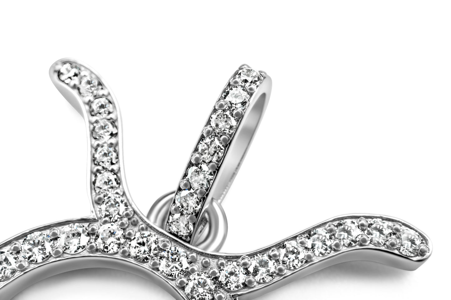 14k White Gold Diamond Taurus Zodiac Pendant 0.63 ctw