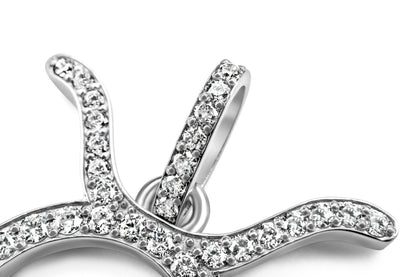 14k White Gold Diamond Taurus Zodiac Pendant 0.63 ctw