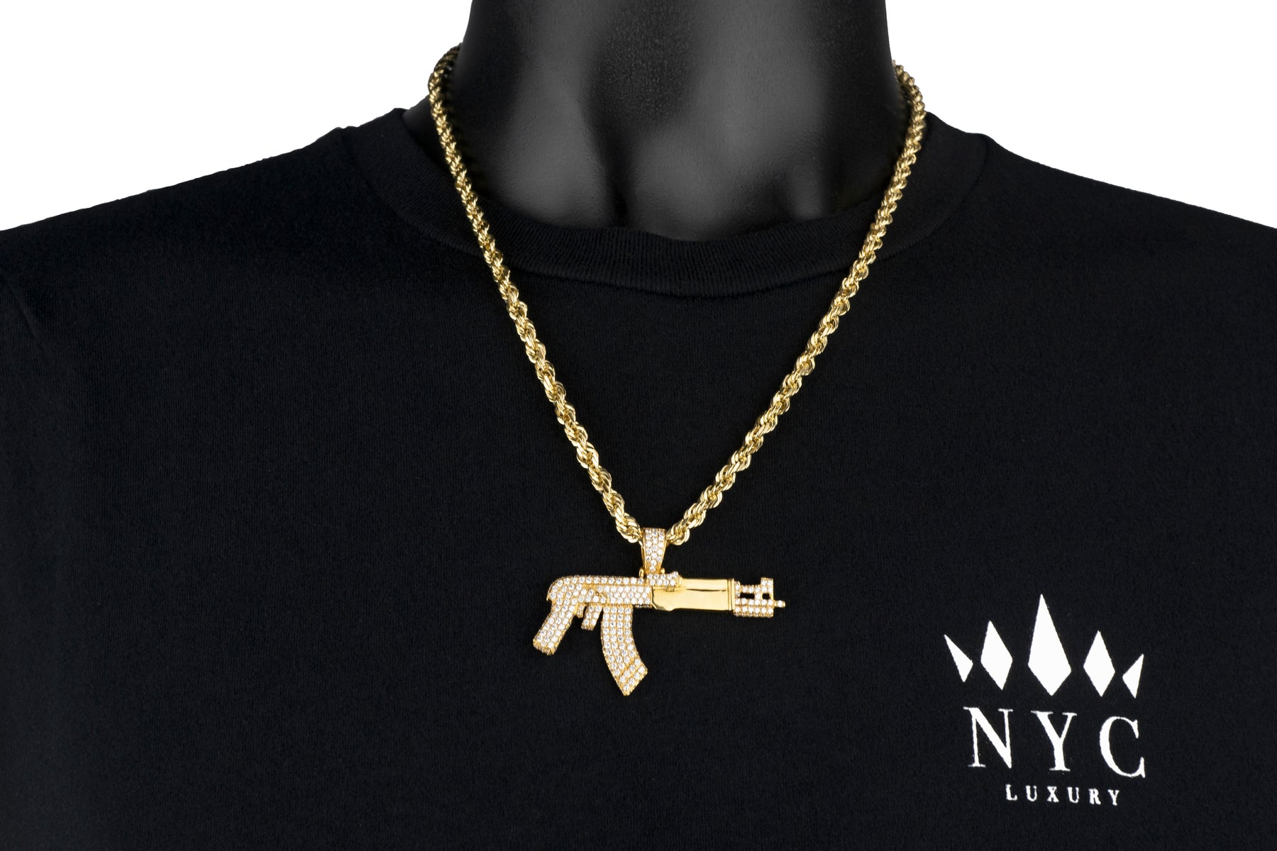 Fashion Cool Ak47 Gun Pendant Necklace European Hip Hop Jewelry Stainless  Steel Gold Silver Color Long Chain Dropshipping - AliExpress