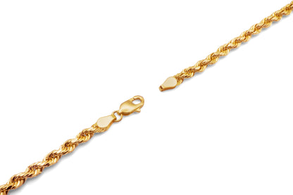 10K Yellow Gold Hollow Rope Chain 5.5mm