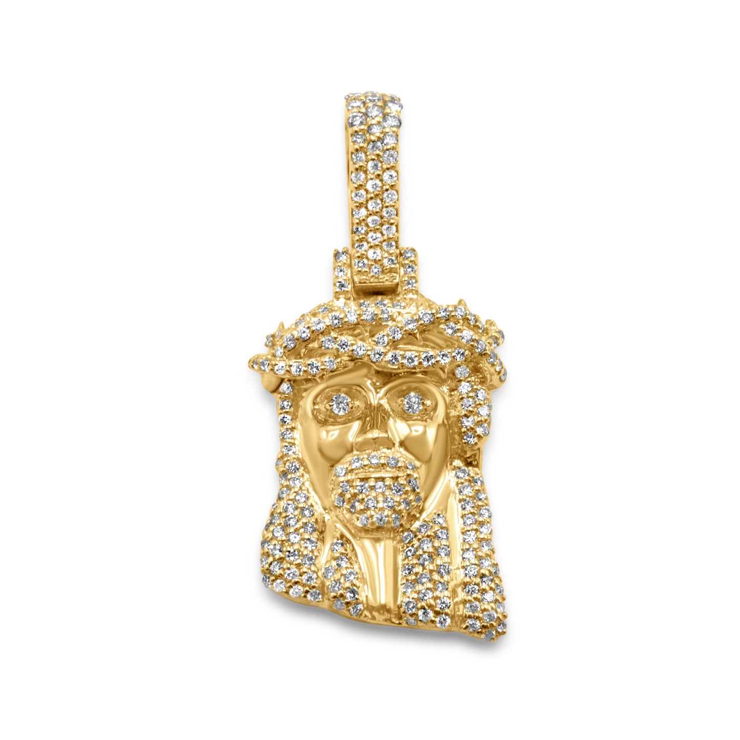 14K Jesus Head Diamond Pendant 0.45 ctw