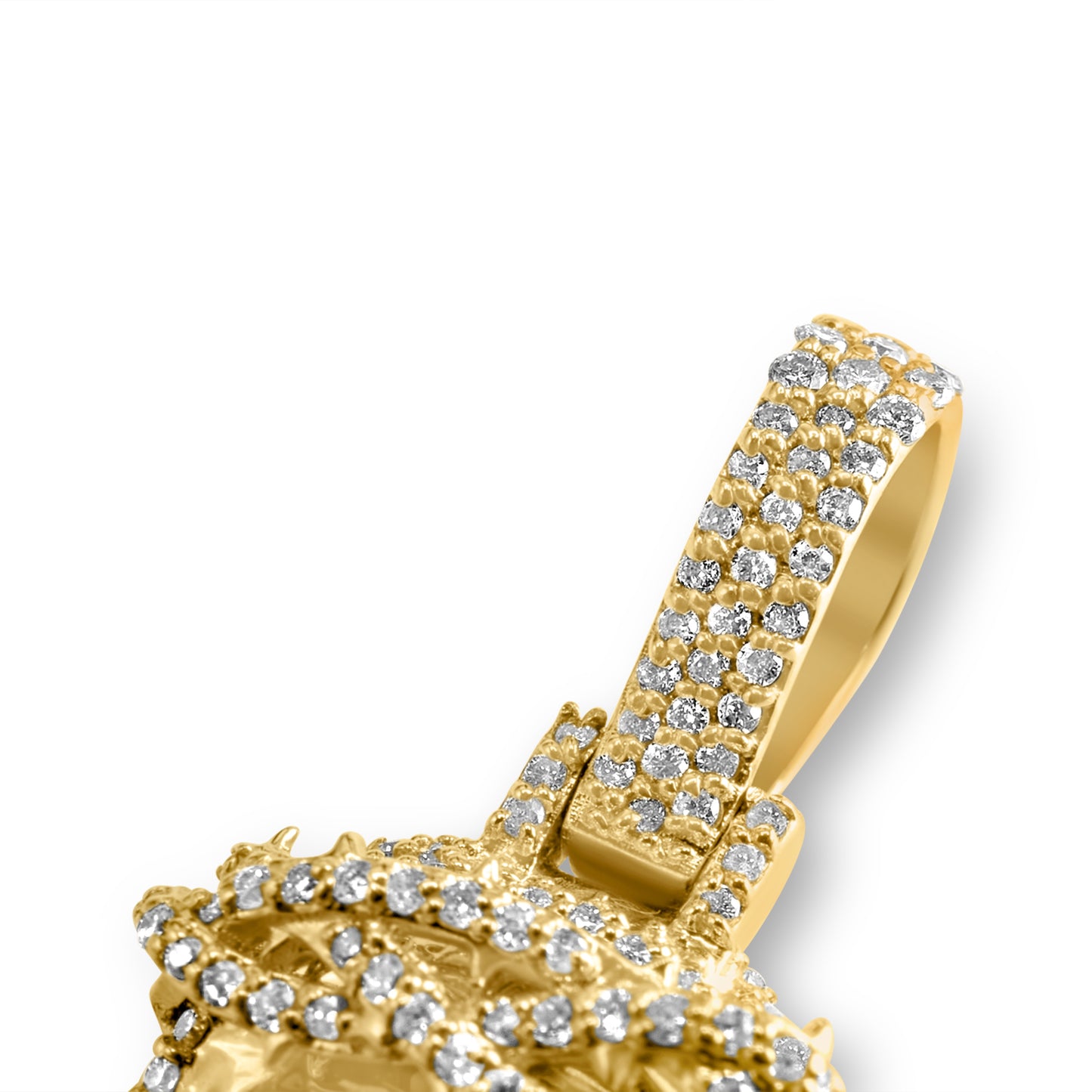 14K Jesus Head Diamond Pendant 0.45 ctw