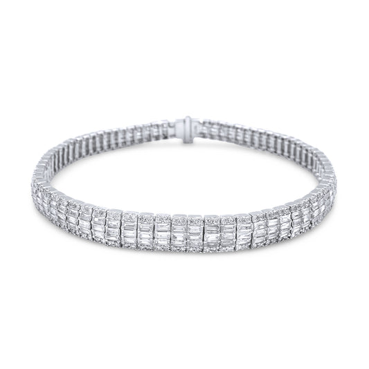 14K White Gold Emerald Bracelet 5.69 CTW