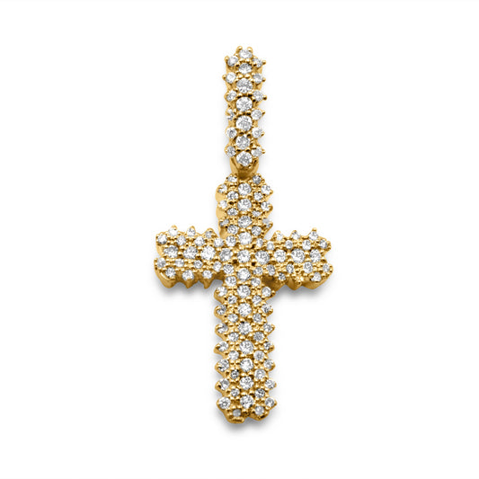 14K Yellow Gold Diamond Cross Pendant .44 CTW