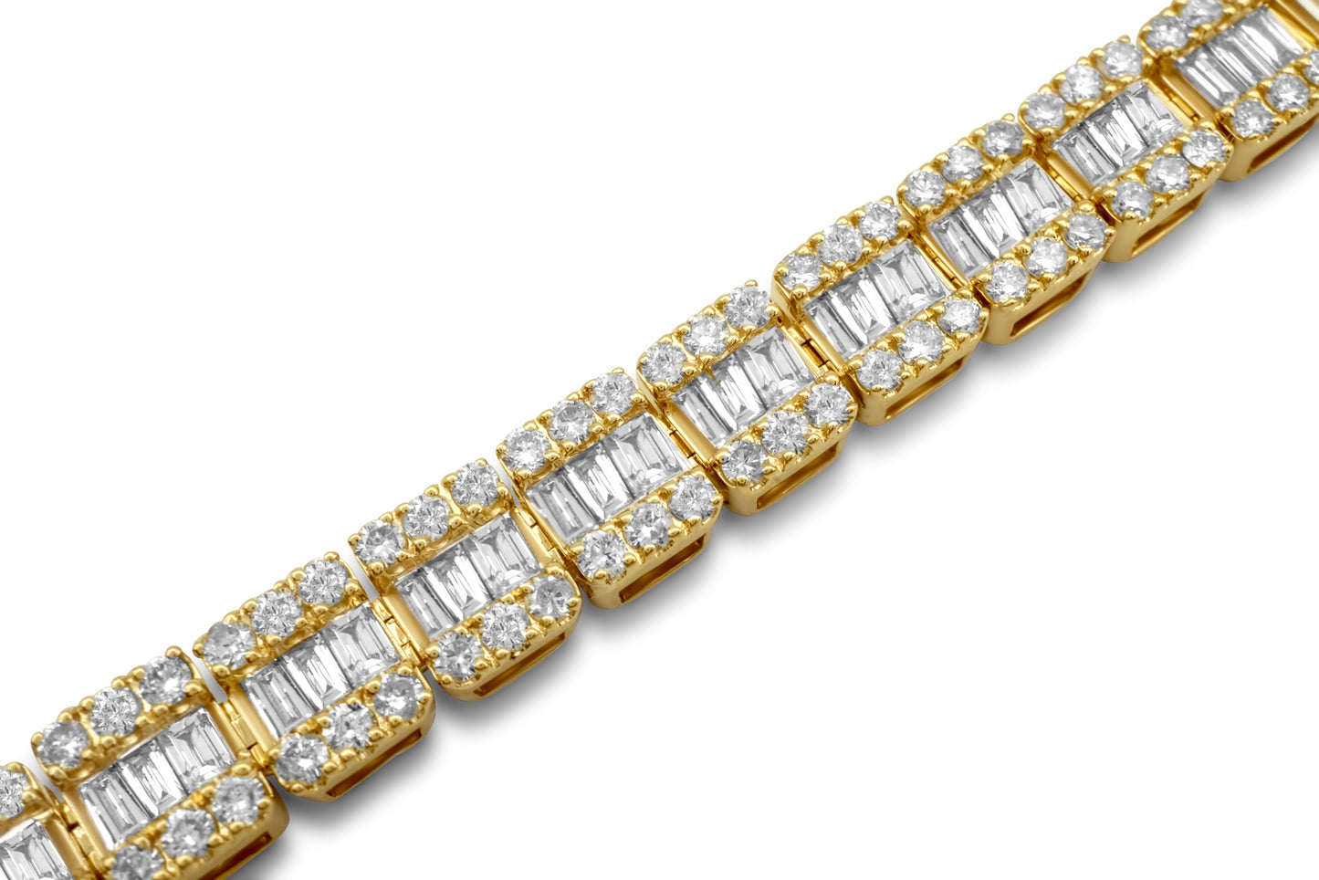 14K Solid Gold Emerald Bracelet 5.69ctw