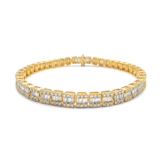 14K Solid Gold Emerald Bracelet 5.69ctw