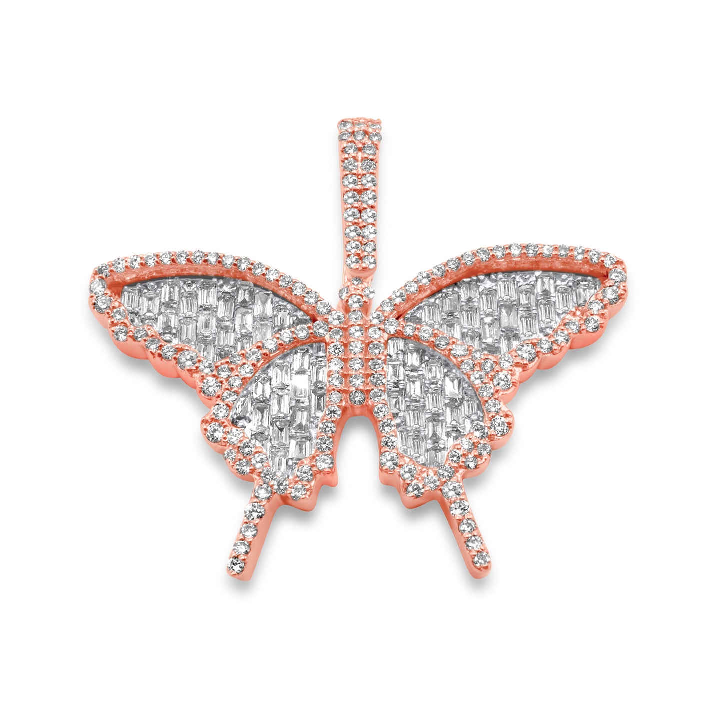 14K Butterfly Diamond Pendant 1.26 ctw