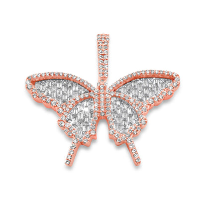 14K Butterfly Diamond Pendant 1.26 ctw