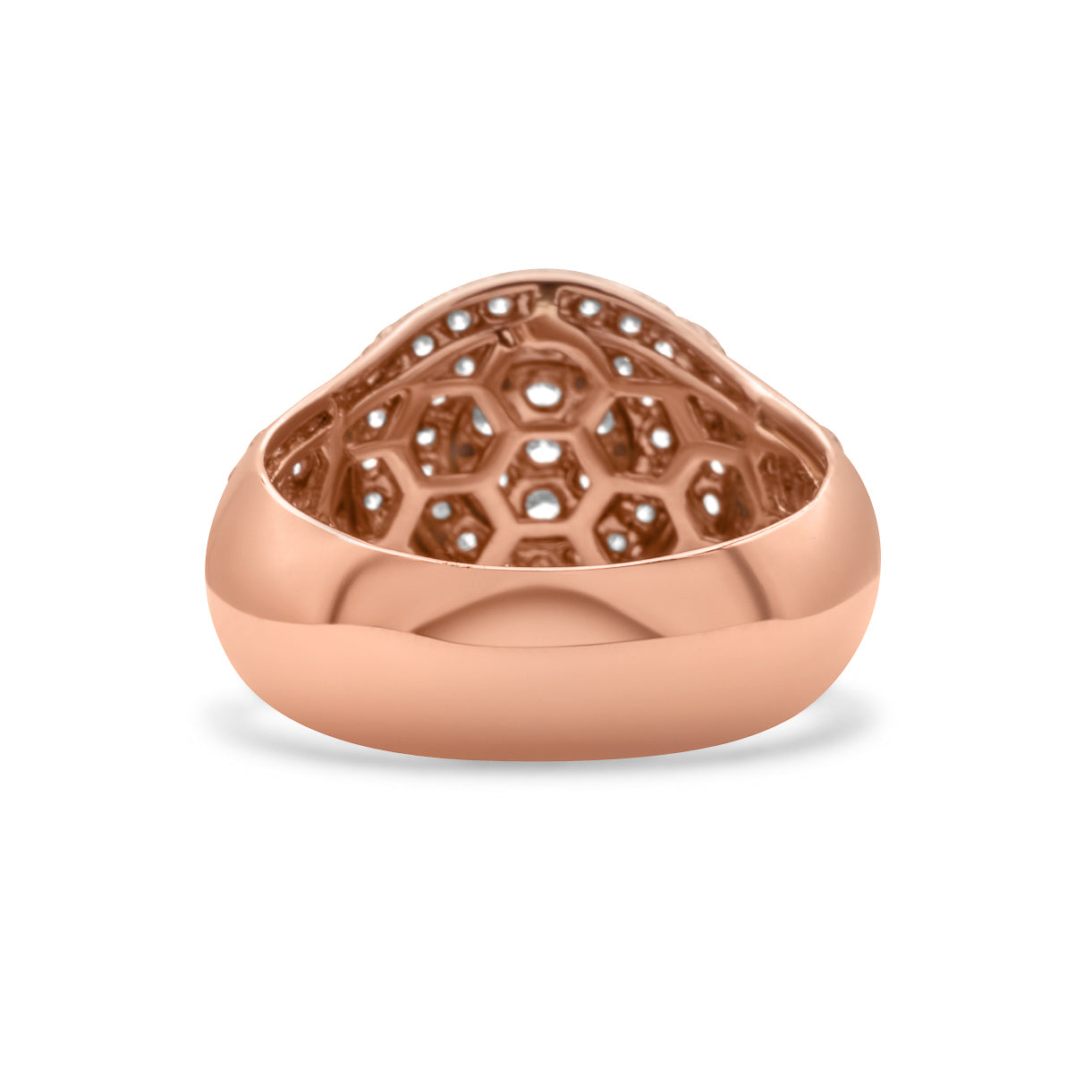 14k Solid Gold Round Signet Diamond Ring 3.31 ctw