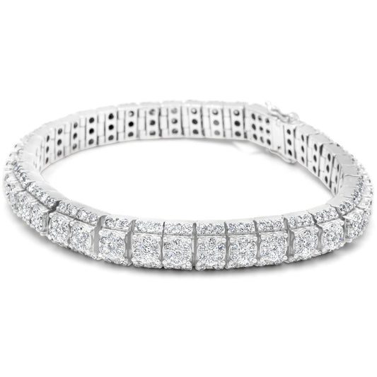 14k White Gold Cluster Bracelet