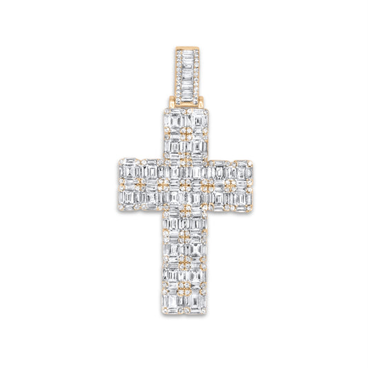 14k Diamond Baguette Cross 6.5ctw