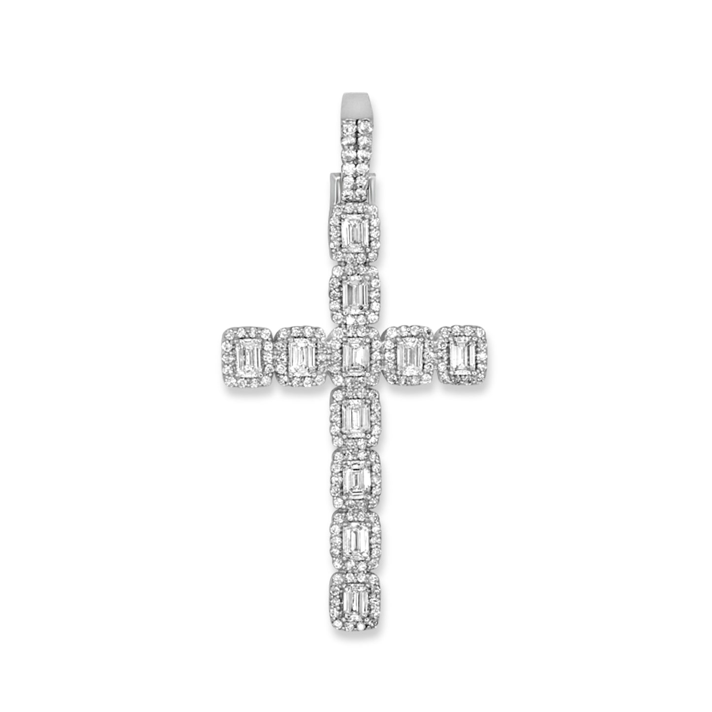 14k Emerald Diamond Cross 3.50ctw