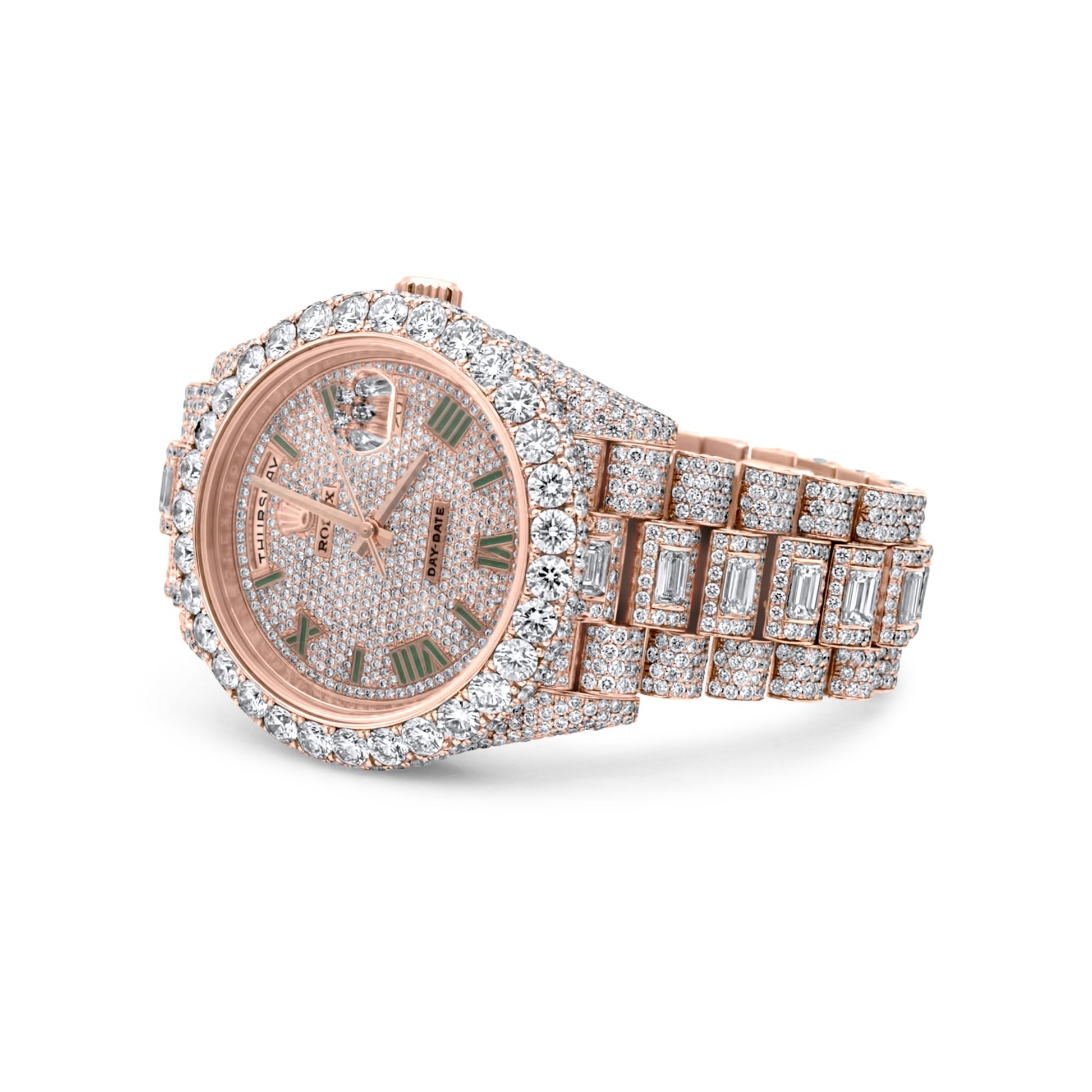 Rolex Day-Date II 41mm Rose Gold Baguette 218235 - Main Image