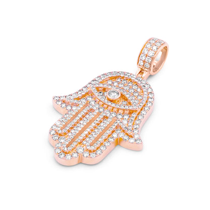 14k Solid Gold Diamond Hamsa 2.90ctw