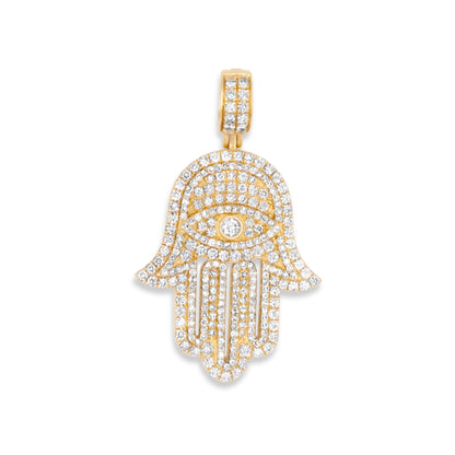 14k Solid Gold Diamond Hamsa 2.90ctw