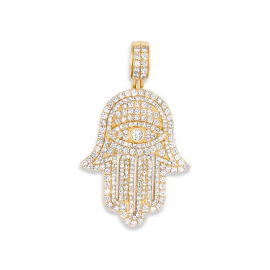 14k Solid Gold Diamond Hamsa 2.90ctw
