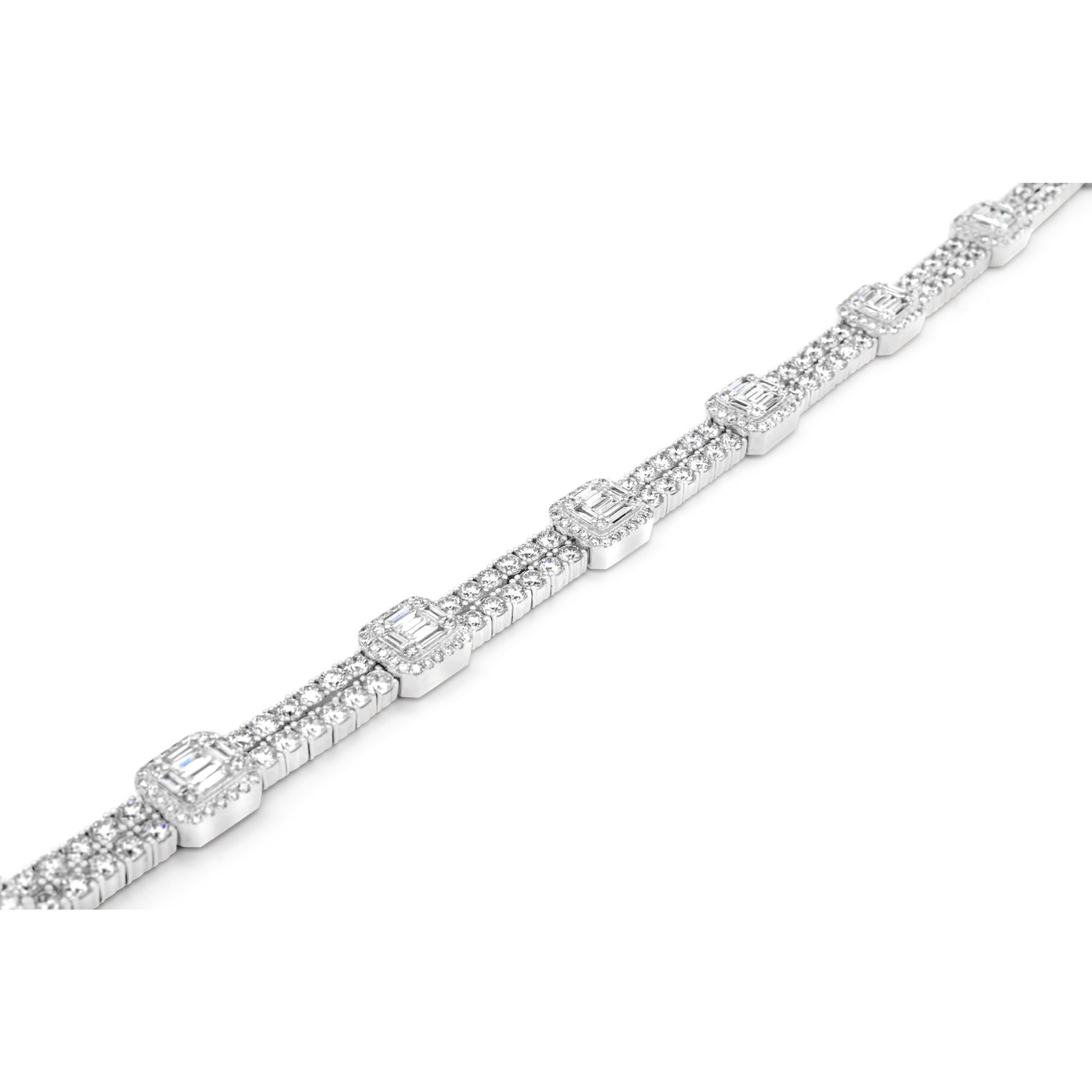 Bronx Pave Chain Link Diamond Tennis Bracelet 4.97 ctw 14K White Gold