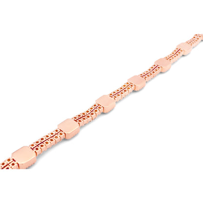 14k Gold Baguette & Round Diamond Tennis Bracelet 13.5ctw