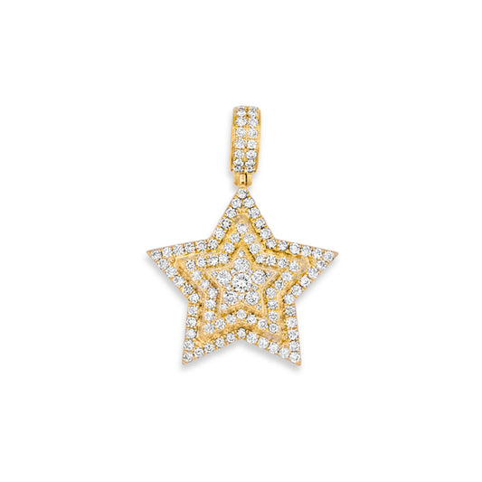 14k Diamond Star Pendant 2.90ctw