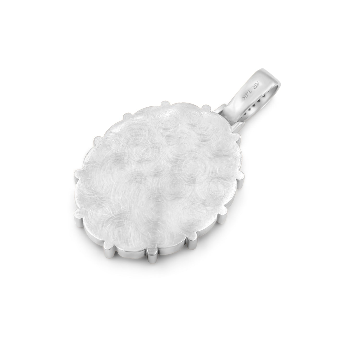 14k Oval Diamond Picture Pendant 3.50ctw