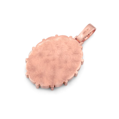 14k Rose Gold Oval Custom Diamond Baguette Picture Pendant 3.50ctw