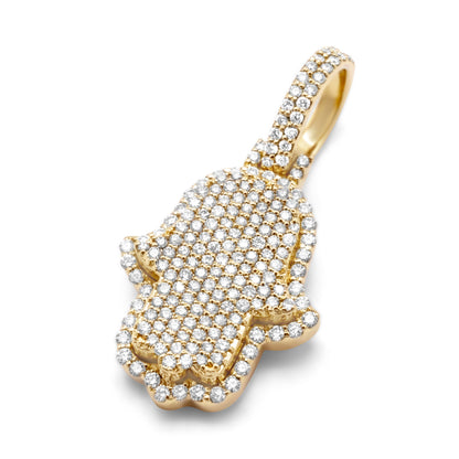 10k Solid Gold Diamond Hamsa 0.81ctw