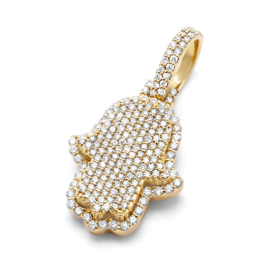10k Solid Gold Diamond Hamsa 0.81ctw