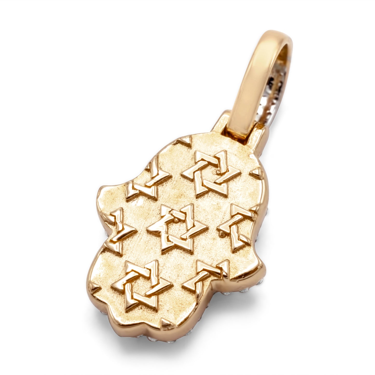 10k Solid Gold Diamond Hamsa 0.81ctw