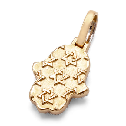 10k Solid Gold Diamond Hamsa 0.81ctw