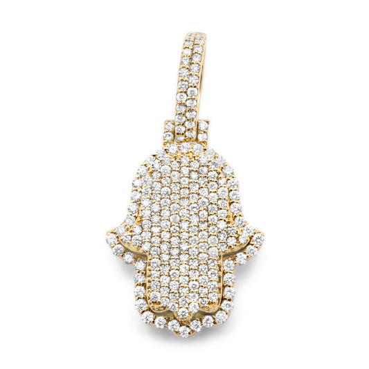 10k Solid Gold Diamond Hamsa 0.81ctw
