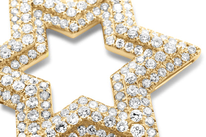 14k Yellow Gold Diamond Star Of David 1.87ctw