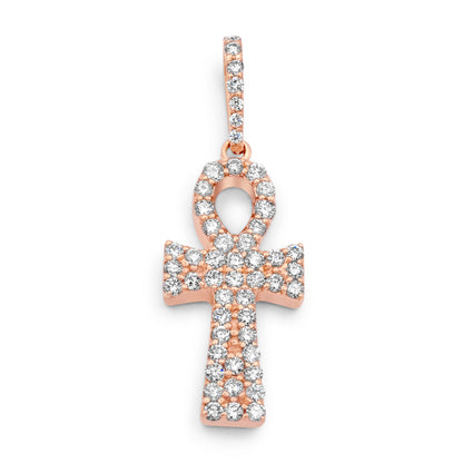 14k Rose Gold Diamond Ankh – NYC Luxury - Main Image