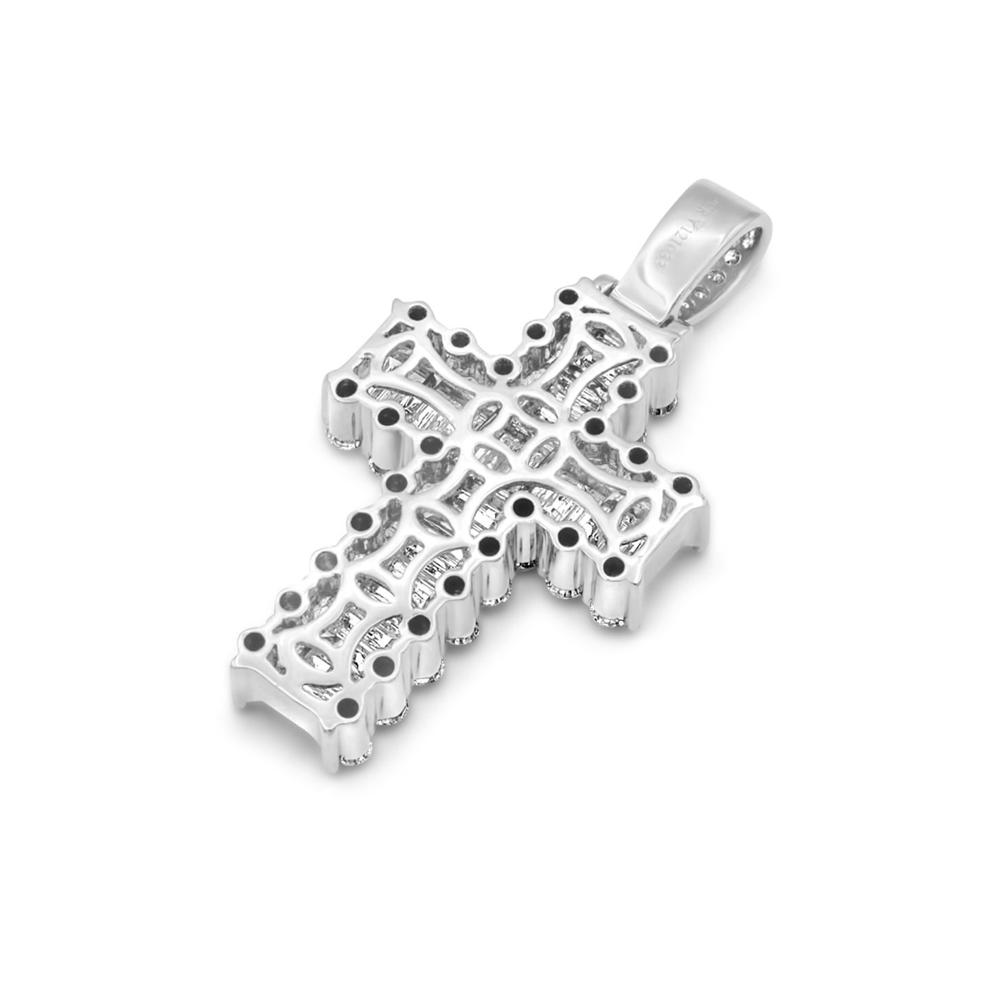 14k Solid Gold Baguette Diamond Cross 3.24ctw