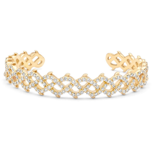 14k Yellow Gold Thorn Cuff Bangle 4.20ctw