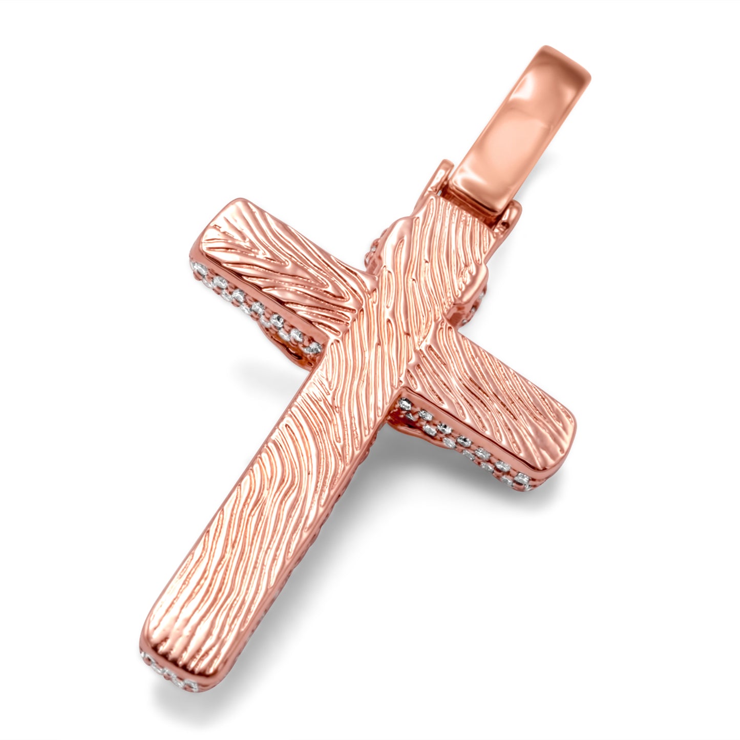 14k Rose Gold Cross Pendant 3.37ctw