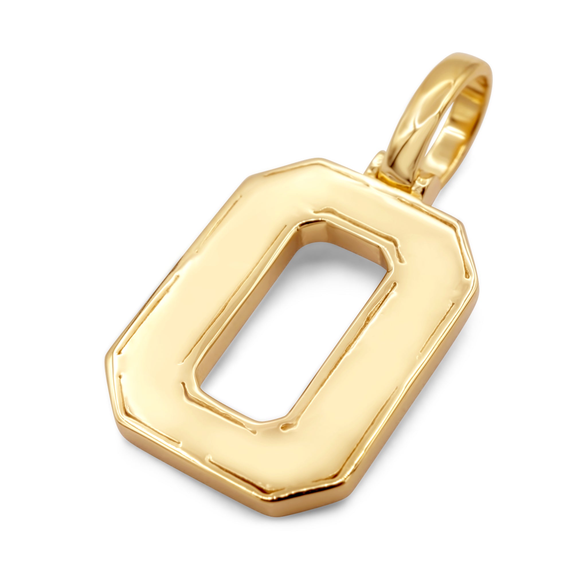 10k Solid Gold Number Zero Pendant for Necklace, #0 Gold Charm Jewelry for  Athletes, Sports Gifts for Him and Her