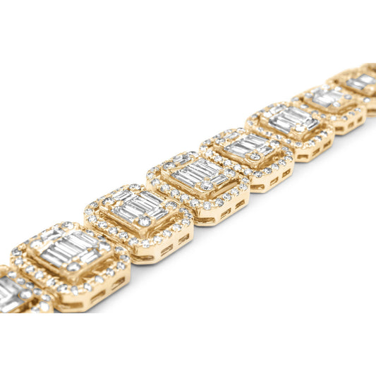 14k Solid Gold Baguette Bracelet
