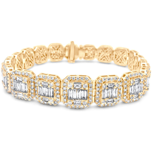 14k Solid Gold Baguette Bracelet