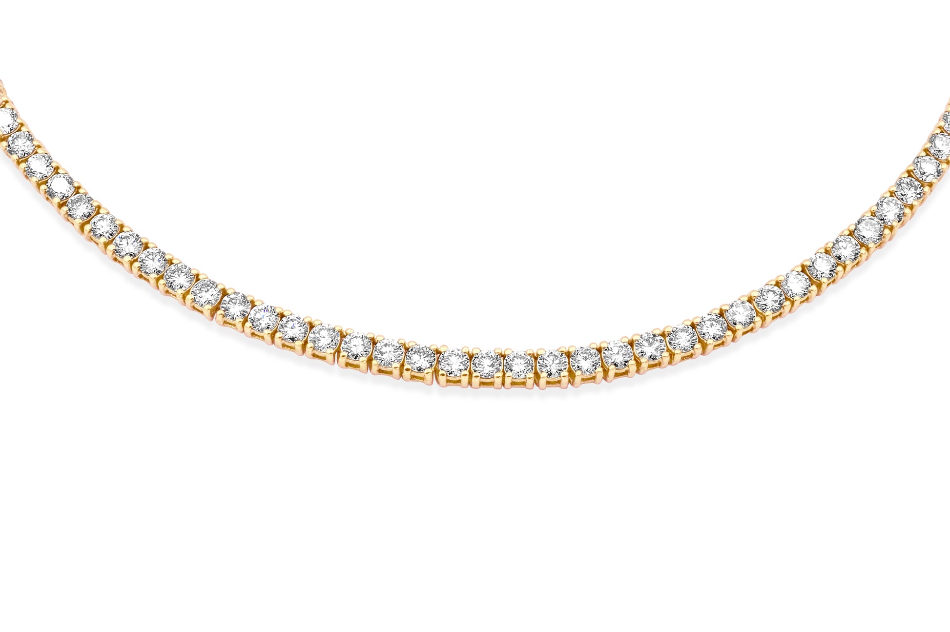 14K Yellow Gold 5-Pointer Tennis Chain