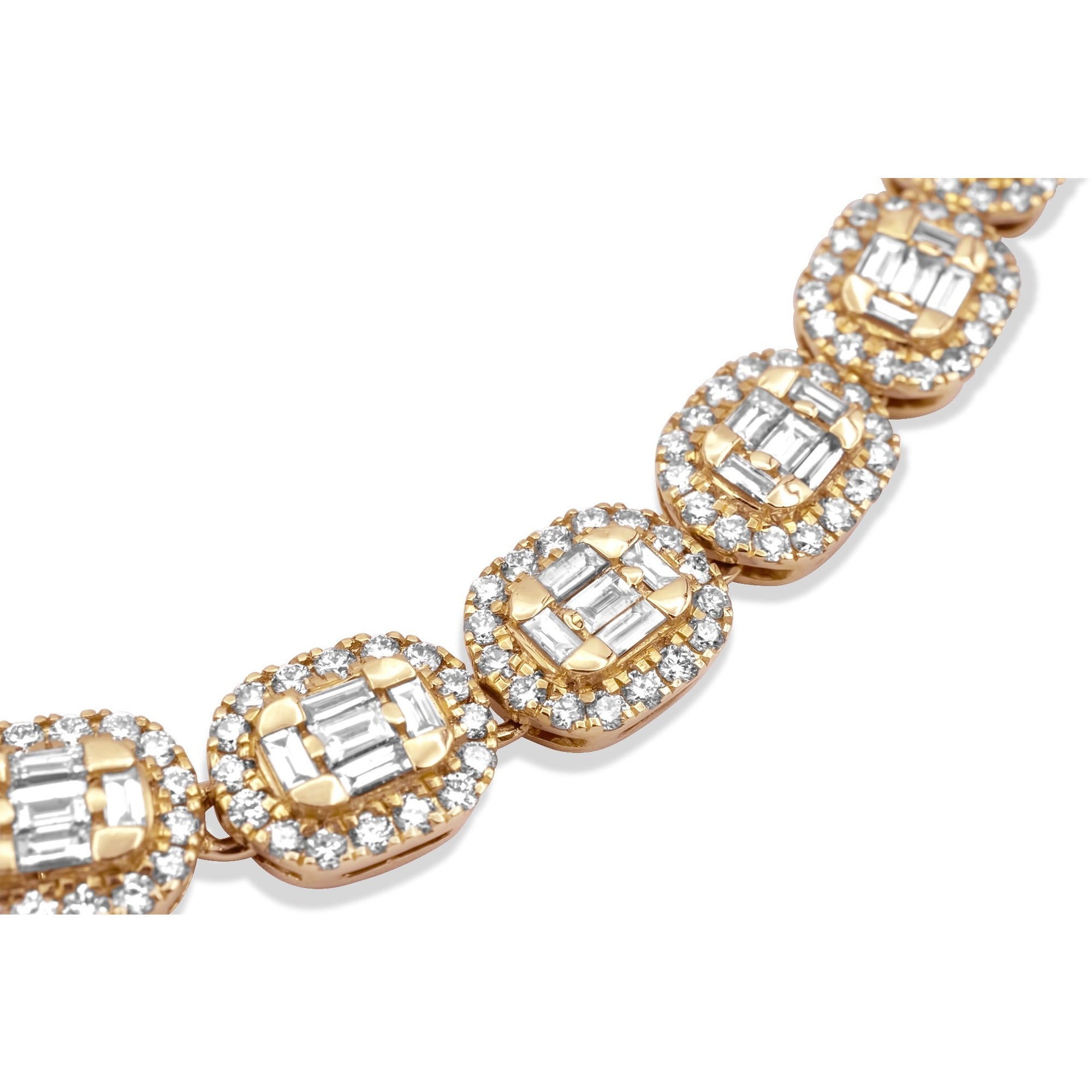 14k Solid Gold Baguette Diamond Chain 18.05ctw – NYC Luxury