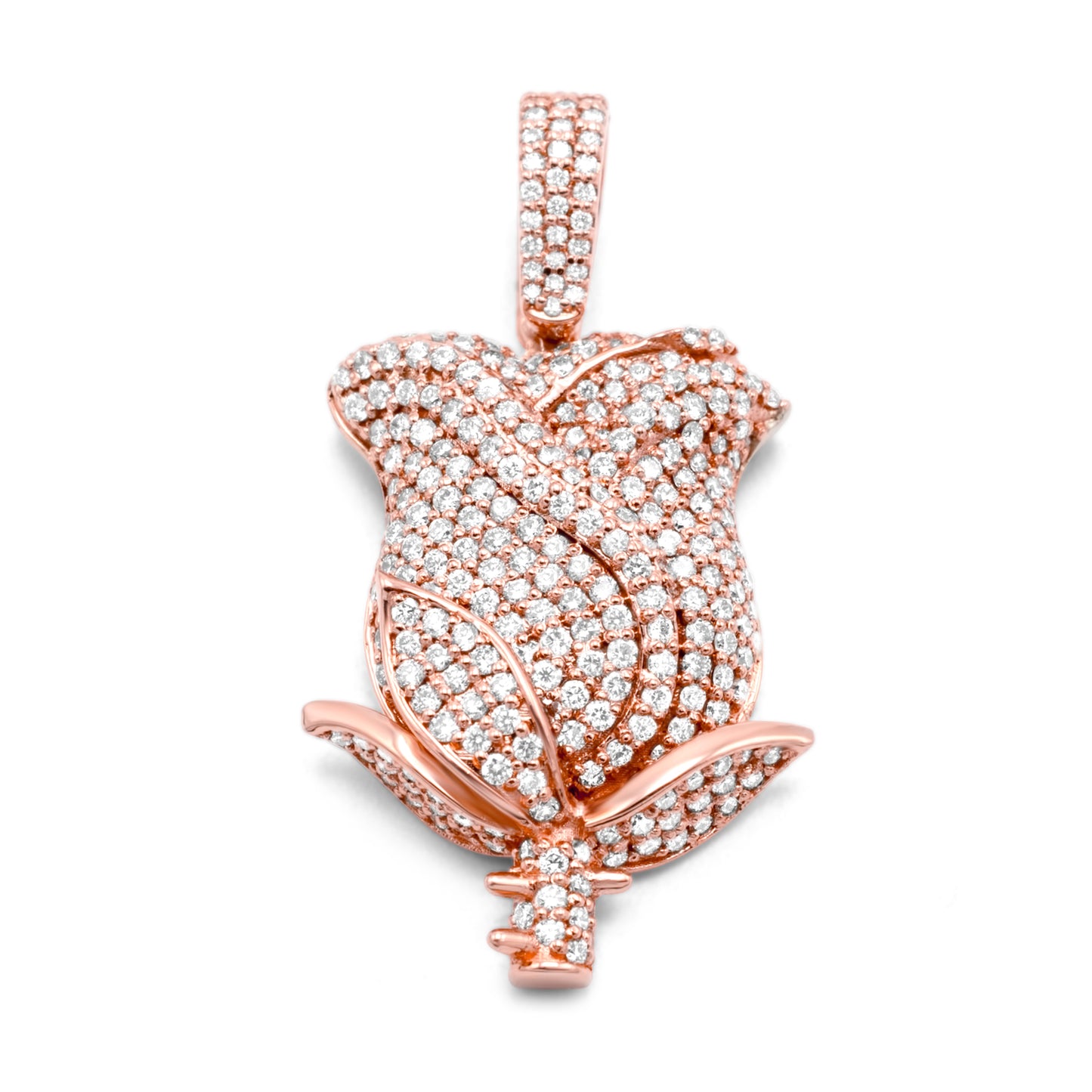 10K Diamond Rose Pendant 1.35CTW