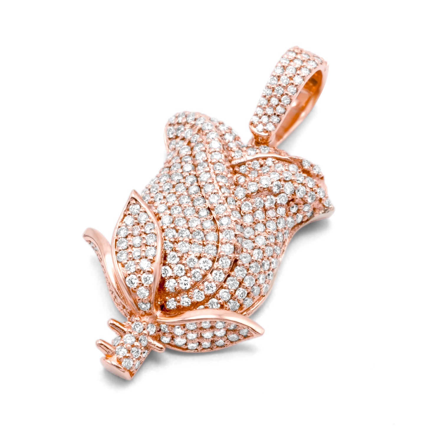 10K Diamond Rose Pendant 1.35CTW